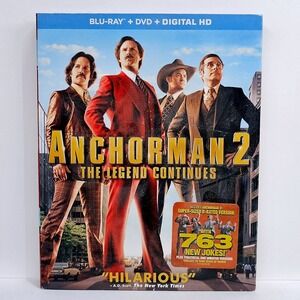 Paramount Anchorman 2 Comedy Blu-ray DVD Unrated Super-Sized Slipcover Ferrell